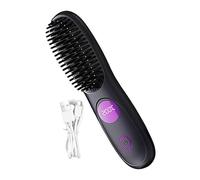 Rechargeable Comb - Hair Straightener for Travel | Cordless Hot Brush with Three Temperature Levels & Anti-Scald Design for Daily Styling Road Trips Holidays Commuting Women and Men