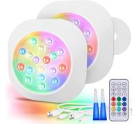 Rechargeable Eclairage Led Submersible, 14cm Lampe Piscine Couleur Rgbw Ip68 Étanches Avec Télécommande, Lumières Sous-Marines Magnétique Pour Piscines Hors Sol, Bois, Jacuzzi Lot De 2