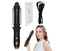 Rechargeable Electric Heated Curling Brush, Nylon Bristle Round Hair Styling Tool, Portable Curling Brush for Home, Travel, Business Trips, Hotel, and Dormitory Use