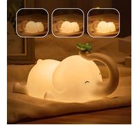 Rechargeable Elephant-Shaped LED Night Light Lampe Pat en Silicone pour Dormir Support de Chevet d'Induction Chaud mult VEILLEUSE