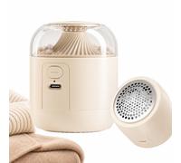 Rechargeable Fabric Shaver, 6-Blade Lint Remover with Magnetic Cover (Cream)