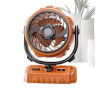Rechargeable Fan Camping | 270° Auto Oscillation Digital Display 100 Speeds,Tent Fan Light Portable - for Tent Car Travel Camping Outdoor Indoor Home BBQ Fishing