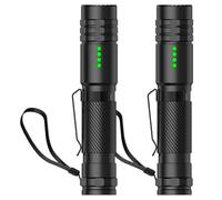 Rechargeable Flashlights 5 Modes LED 2000 Lumen Flashlight Super Bright Portable Waterproof Flash Light for Home, Emergencies, Camping, 2Pcs