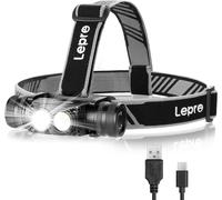 Rechargeable Headlamp, 1000 Lumens, Ultra Powerful Led Head Torch With Red Light, 6 Lighting Modes, Ip65 Waterproof Led Head Lamp For Fishing, Camping, Hiking, Cycling