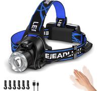 Rechargeable Headlamp, 600 Lumens Head Torch With Sensor, 3 Light Modes And 90° Ipx6 Waterproof Headlamps For Outdoor Fishing, Camping, Reading, Hiking