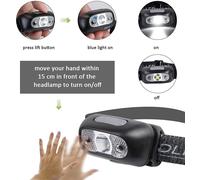 Rechargeable Headlamp,Powerful 200 Lm 3 Modes Sensitive Sensor Mode,Ultra-Light & Adjustable Children's Head Lights For Fishing,Camping,Hiking,Cycling