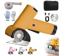 Rechargeable High-Speed Cardboard Cutter, 2026 New Cordless Electric Scissors with LED Light & Safety Lock, 4V Powerful Fabric Scissors, for Cardboard, Carpet, Fabric, Leather Cutting (Yellow)