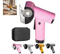 Rechargeable High-Speed Cardboard Cutter, Powerful Cordless Electric Scissors With Led Light, Four Speed Control Box Cutter Heavy Duty Power, Rotary Cutting (Pink)