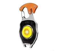 Rechargeable Keychain Flashlight 12cm Multi-Tool(Orange) | 5-in-1 utility tool, bottle opener, whistle, screwdriver, magnetic clip, everyday carry essential