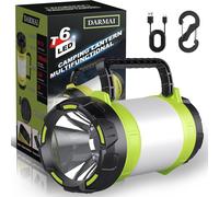 Rechargeable Led Flashlight,6 Modes 800 Lumens 3700mah Ipx4 Waterproof Outdoor Tent Flashlight High Power Beam Flashlight Light Flashlight Emergency