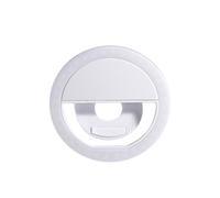 Rechargeable LED Selfie Ring Light with 3-Level Adjustable Brightness Portable Mobile Phone Lens Selfie Lamp White