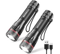Rechargeable Led Torch,2000 Lumens Ultra Powerful Led Torch With 3 Modes,2 Zoomable Children's Flashlights,Waterproof Flashlight For Camping,Hiking,Emergency,Gift