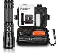 Rechargeable Led Torch, Powerful Led Flashlight, 26000 Lumens, Tactical Flashlights, Xhp70 Super Bright Led Torches, 5 Modes, Adjustable Waterproof Flashlight For Hiking