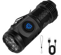 Rechargeable Led Torch,Three-Eye Monster Flashlight,Rechargeable Torch With 5 Modes,Waterproof Tactical Torches For Camping,Hiking And Emergency