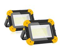 Rechargeable Magnetic Work Light Portable LED Flood Light Battery Powered Cordless Job Sites Lighting for Outdoor 2PCS