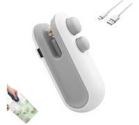 Rechargeable Mini Bag Sealer and Cutter, Portable Mini Bag Sealer with Magnet, Easy to Keep Snacks Fresh Storage (White)