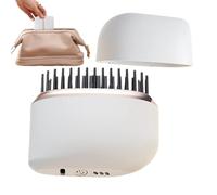 Rechargeable Mini Hot Comb - Quick Heating Hair Straightener Brush | Portable Styling Brush for Smoothing and Shaping Hair, Perfect for Trips Home Salon Outdoor Use, 8.5x9x3cm 133g White