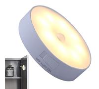 Rechargeable Motion Sensor Night Light - Round LED Smart Lamp, 3 Lighting Modes | Strong Magnetic Suction Base for Closet Cabinet Bedroom Kitchen Hallway | Automatic Dimmable Wall Light Energy-Saving