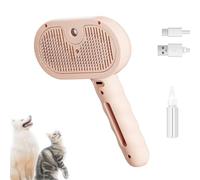 Rechargeable Pets Steam Brush, Self Cleaning Pet Grooming Brush with Wash-Free Essence,Pet Spray Hair Removal Comb Designed to Keep Their Coat Healthy and Shiny (Pink)