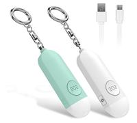 Rechargeable Pocket Safety Alarm (White & Green - 130dB Anti-Aggression Siren, Built-In Light, Indispensable Protec ALARME AUTONOME