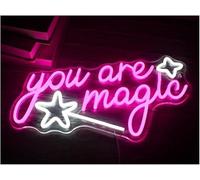 Rechargeable pour néons Décoration murale « Vous êtes magique » - Panneau LED décoratif pour salle de restaurant ou fête