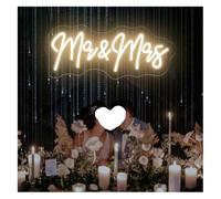 Rechargeable pour néons Enseigne lumineuse néon Mr & Mrs à intensité variable, idéale pour mariage, chambre, fiançailles ou vacances Parfaite(A)