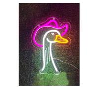 Rechargeable pour néons Lampe enseigne lumineuse néon avec chapeau d'oie et cowboy rigolo, 33 cm x 24(A)