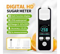 Rechargeable pour réfractomètre Brix avec affichage couleur HD, outil de mesure du sucre pour jus, vin et agriculture (JBM-10)