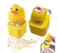 Rechargeable Quacking Duck Keychain - Duckeys Croaking Sound Fidget Toy, Fidget Toys Adults with Colorful Lights, Fun & Portable Anxiety Relief Toy (A+C)