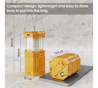 Rechargeable Solar Camping Lantern With Crank,Led Flashlight With 3 Power Modes,3000mah External Backup Battery,Waterproof Camping Lamp For Hiking,Survival Kit