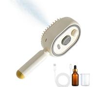 Rechargeable steam hair comb with built-in spray helps smooth and style hai