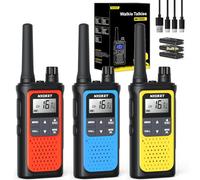 Rechargeable Talkie Walkie Longue Portée 5km,NXGKET Talkie-walkie Enfants Adultes avec Batterie Li-ION Intégrées,Cadeau Jouet pour Garcon Fille Plus 3 Ans, 16 Canaux Radio Lampe De Poche pour Camping