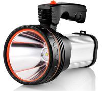 Rechargeable Torch, 180000lm Ultra Powerful Led Torch, Ip65 Waterproof Torch, 10000 Mah Long Life Flashlight, Powerful Torch For Camping/Hiking/Emergency