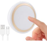 Rechargeable Touch Night Light With Timer, Dimmable Baby Room Night Lamp, Wireless Stick-On Led Everywhere Push Tap Light For Closet Cabinet (Gold)