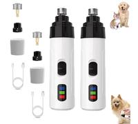 Rechargeable USB Charging Electric Pet Nail Grinder, Dog Nail Trimmers Grinder, 35 DB Silent Dog Nail Grinder Toenail Grinder Suitable for Dogs and Cats, All Pet Sizes and Nail Thicknesses (2Set)