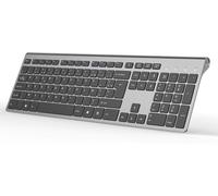 Rechargeable Wireless Keyboard,2.4G Full Size AZERTY Keyboard for PC,Compact and Ergonomic,Laptop,Mac and Smart TV,Compatible with Windows 10/XP/7/8/Vista