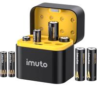 Rechargeables Piles AA 1,5V Lithium AAA 1300mWh 4PCS,AA 3000mWh 4PCS¿Lot de 8 Piles and Chargeur de Batterie¿¿1600 Cycles,adaptées aux appareils Photo numériques,pour Le Sport et à l'extérieur