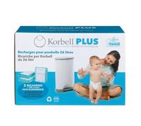 Recharges 26L pour poubelle à couches KORBELL - Pack de 3 - Blanc