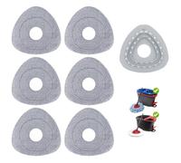 Recharges de balai plates universelles compatibles avec Viledar All RinseClean 2 Tank / EasyWring & Clean 1 Tank Turbo Mop de rechange, tête de balai rotative pour tous les sols durs, lavable et
