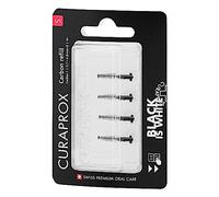 Recharges De Brossettes Interdentaires Curaprox en Carbone - Taille M, Filaments Ultra-fins en Forme De Cône Pour Une Élimination Efficace De La Plaque Dentaire | Lot De 4 | Fabriqué en Suisse (Noir)