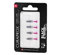 Recharges De Brossettes Interdentaires Curaprox en Carbone - Taille M, Filaments Ultra-fins en Forme De Cône Pour Une Élimination Efficace De La Plaque Dentaire | Lot De 4 | Fabriqué en Suisse (Rose)