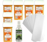 Recharges de cire de 50 ml compatibles avec les cartouches de cire à bille Veet EasyWax de 50 ml, miel, 6 pièces + bandes d'épilation + huile après cire.