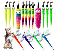Recharges de Jouets pour Chat - Baguette de Rechange pour Chat - Accessoires de Canne à pêche pour Chat - 16 recharges de vers pour Chat