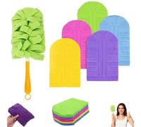 Recharges de plumeau électrostatique à 360° en microfibre réutilisables et lavables - Choix durable pour une maison sans poussière (poignée + 5 recharges)