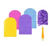 Recharges de plumeau électrostatique à 360°, tampons en microfibre lavables et réutilisables, dépoussiérage multi-surfaces, forte adsorption électrostatique, compatibles avec les poignées standard