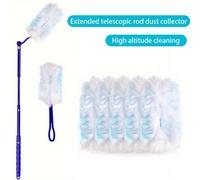 Recharges de plumeau jetables compatibles avec Swiffer Duster, balayeuse de cheveux en microfibre, nettoyage à haute altitude pour la maison, aimant de poussière CCD003 1Long 1handle 60PCS