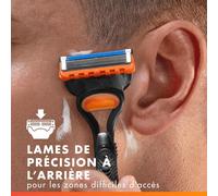 Recharges De Rasoir Fusion5 Pour Hommes,Pack De 16,Authentiques,Cartouches Avec Bande Lubrifiante Et 5 Lames Pour Un Rasage Manuel Efficace,Compatibles Avec Les Manches De La Série Fusion