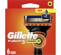 Recharges De Rasoir Fusion5 Power Pour Hommes, Pack De 6, Authentiques, Cartouches Avec Bande Lubrifiante Améliorée, 5 Lames Pour Un Rasage Manuel Efficace, Compatibles Avec Manches Fusion