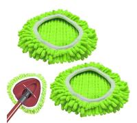 Recharges de serpillère en microfibre - Écuelle rotative - Tampons nettoyants profonds réutilisables - Tête de rechange verte pour machine à laver - Absorption supérieure - Tampon de nettoyage de sol