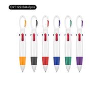 Recharges D'encre Multiples Pour Stylos En Mousse Avec Clip Mousqueton,Porte-Cordon En Plastique,Gros Mousqueton,Stylo À Bille,4 En 1 - Type [Oy0122-544]-6pcs